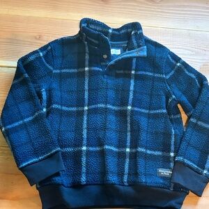 Abercrombie & Fitch Navy Checkered Fleece Sweater